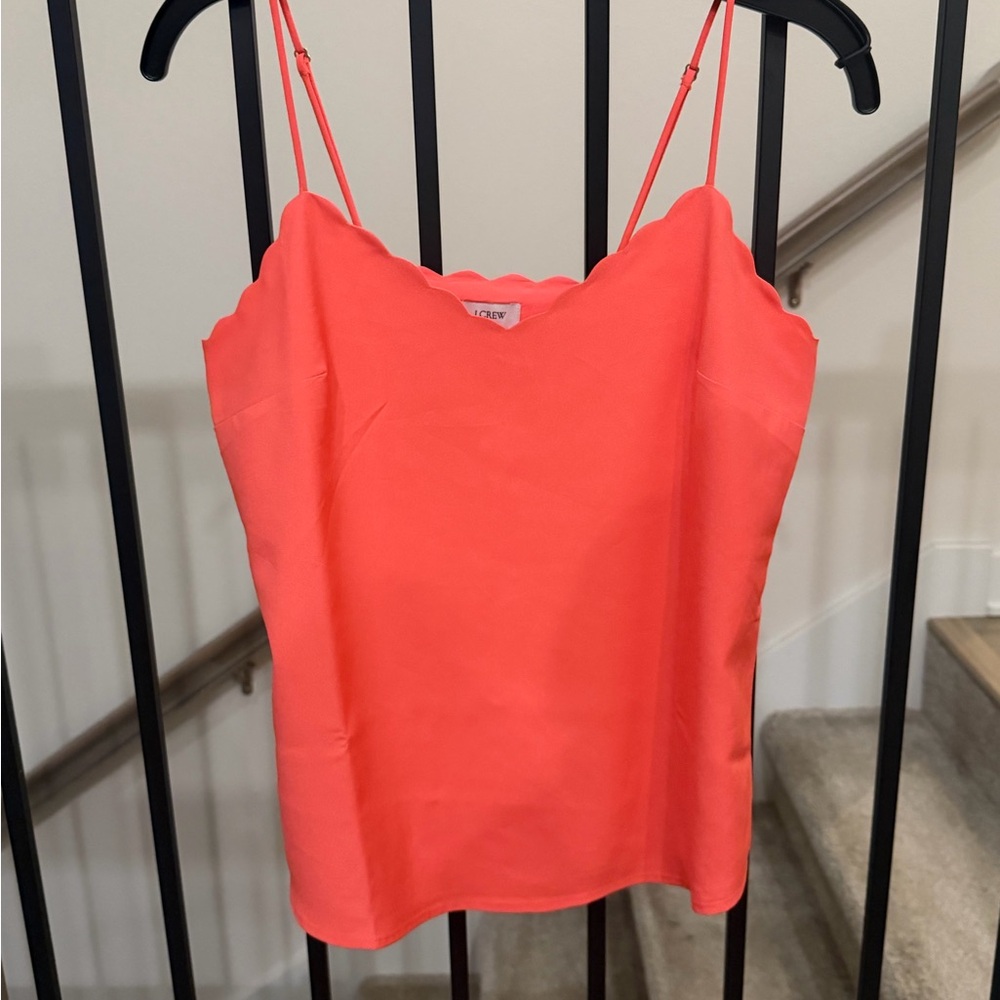 J. Crew Coral Scallop-Edge Camisole Tank Top